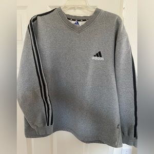 Adidas retro 1990’s. size large gray with black stripes
